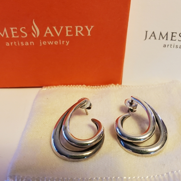 James Avery Retired Double Curl Ear Posts - Picture 7 of 7